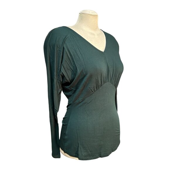 Universal Standard Long Sleeve Molded Bust Soft Casual V Neck Blouse Sz 3XL Gree - Picture 9 of 9